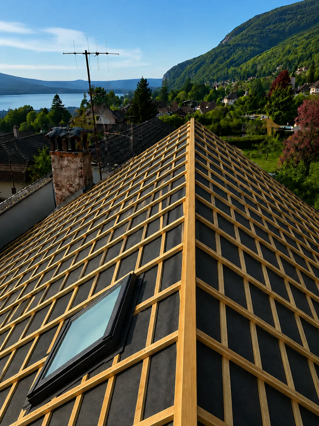 Rénovation d'une toiture, avant travaux